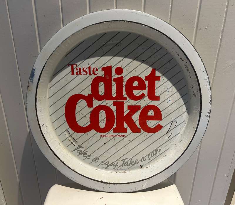 Rare 1980s original DIET COKE Metal Promotional TRAY - South Africa Coca Cola Company