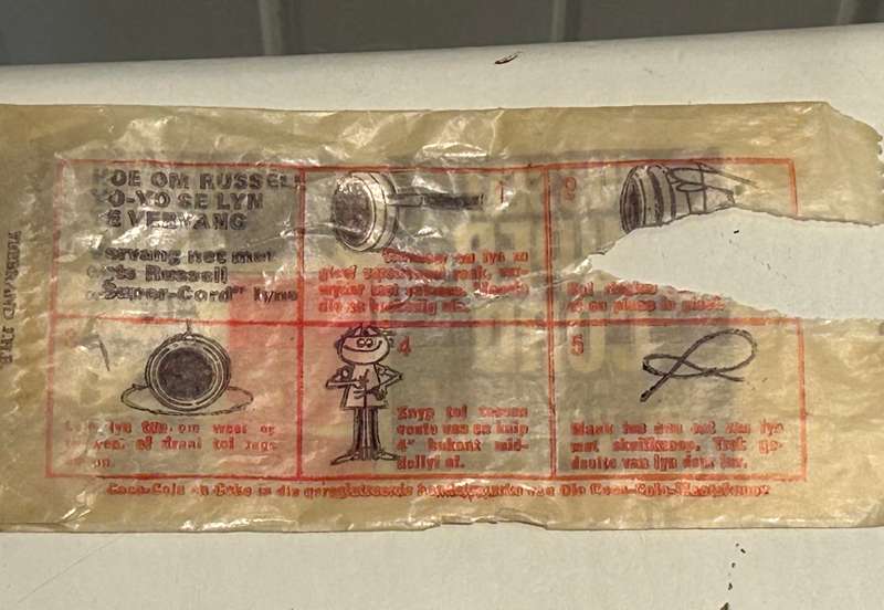Genuine South African Coca Cola Coke 1969 COKE Russell Yo-Yo Replacement 3 String Packet