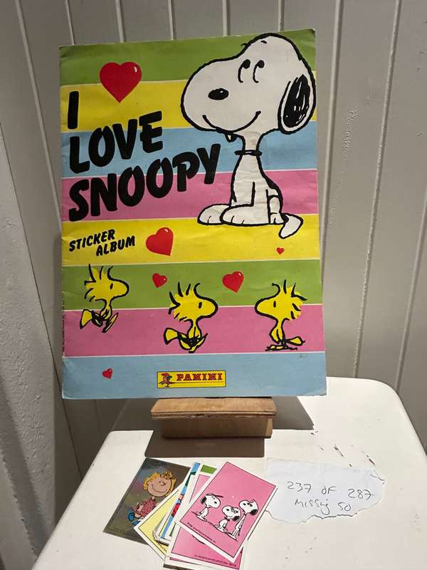 1992 I LOVE SNOOPY sticker album Panini USA
