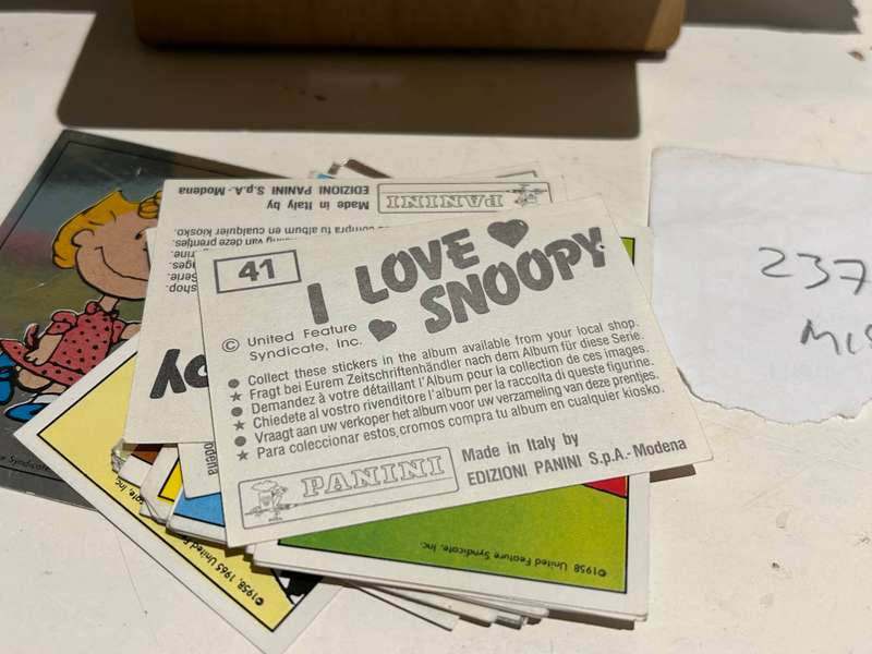 1992 I LOVE SNOOPY sticker album Panini USA