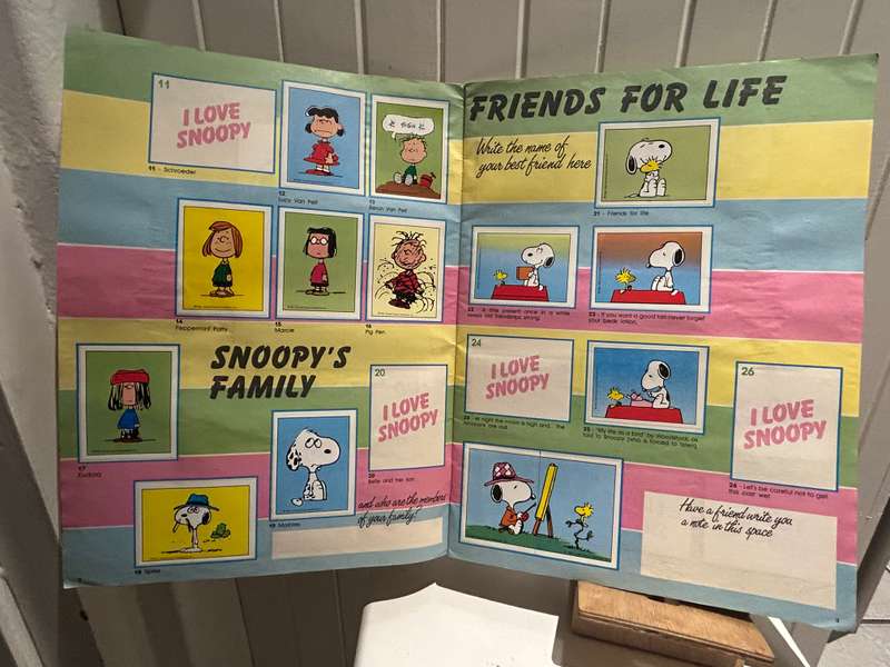 1992 I LOVE SNOOPY sticker album Panini USA