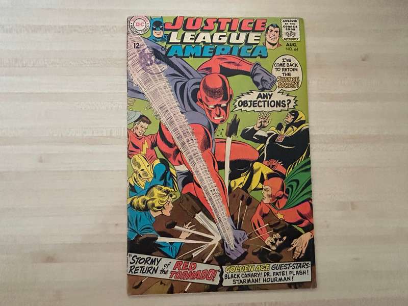 Justice League of America No 64 Aug 1968 Condition High FN 1st appearance of Silver Age Red Tornado