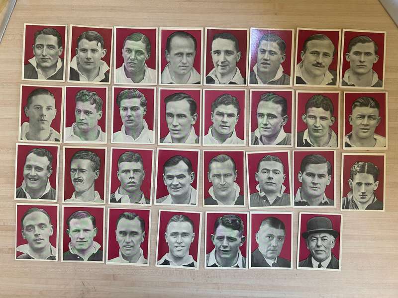 1938 South African SPRINGBOKS Vs BRITISH LIONS TOUR cigarette complete 62 card set incl Danie Craven