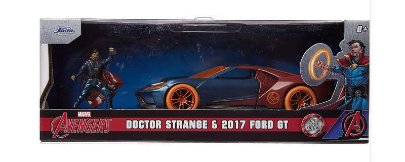 Marvel comics DOCTOR STRANGE figure & Marvel themed FORD GT 1:32 scale by JADA