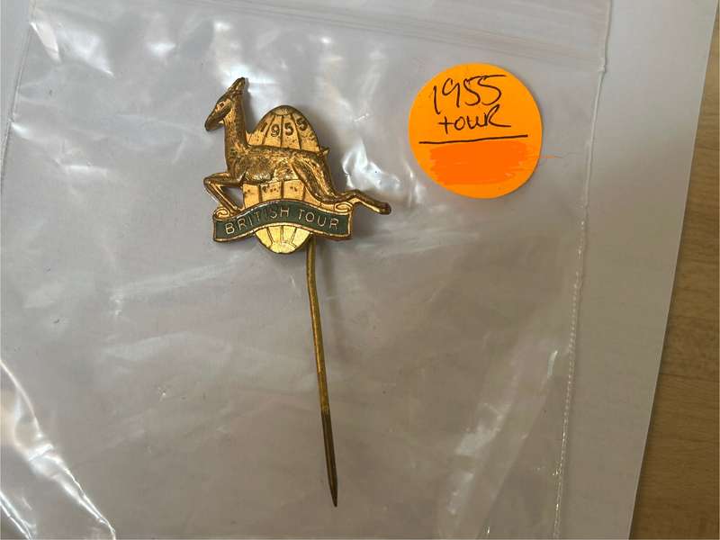 1955 South Africa RUGBY SPRINGBOKS Vs BRITISH LIONS & AUSTRALIAN TOUR Supporters metal Pins