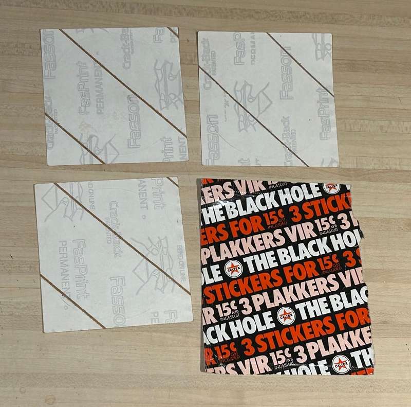 South Africa 1979 Texaco Caltex Oil DISNEY THE BLACK HOLE MOVIE STICKER lot and envelope