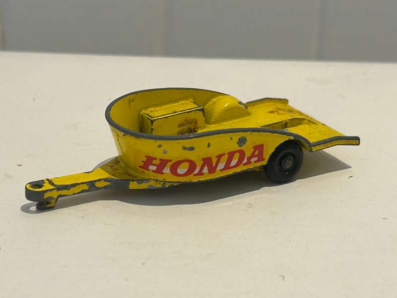 Vintage MATCHBOX LESNEY 1960s diecast No: 38 HONDA Motorcycle Trailer