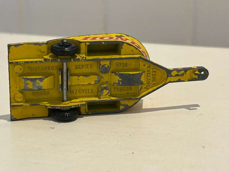 Vintage MATCHBOX LESNEY 1960s diecast No: 38 HONDA Motorcycle Trailer