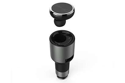 LDNIO CM20 2 In 1 Mono Bluetooth Headset + 2.4A USB Fast Charging Car Charger With Auto On-Off Butto
