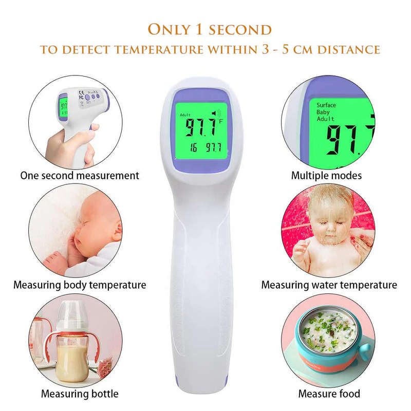 IR 988 Infrared Forehead Touchless Thermometer with Fever Alarm