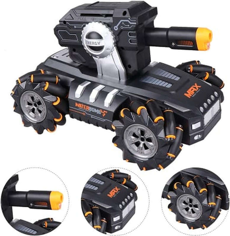 Lateral Remote Control Water Bullets Tank - Black, Orange