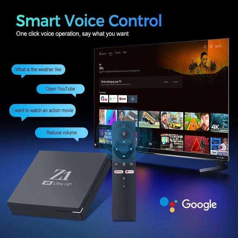 Latest Gen Android 11 Z1 with 4GB Ram TV Box & ATV OS, S905W2 Cpu Dual Band WiFi, BT5.2