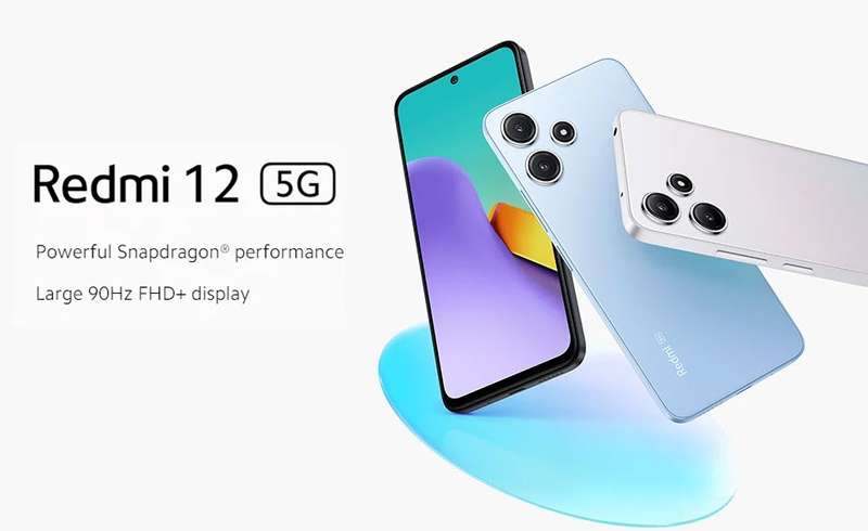 XIAOMI Redmi 12 5G 128GB Polar Blue Mobile Phone Global Rom Android 14  HyperOS