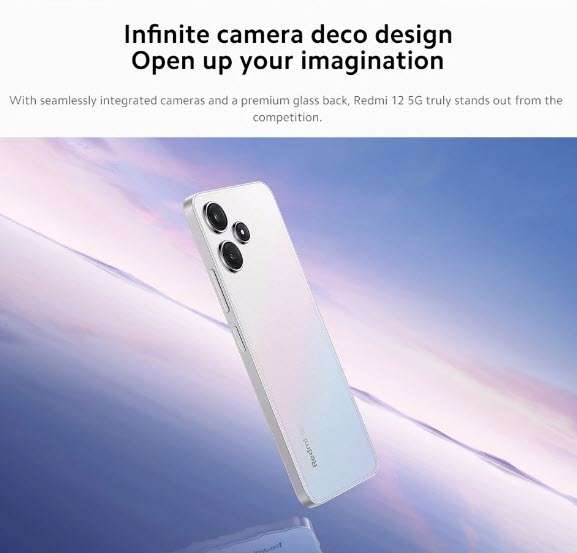 XIAOMI Redmi 12 5G 128GB Polar Blue Mobile Phone Global Rom Android 14  HyperOS