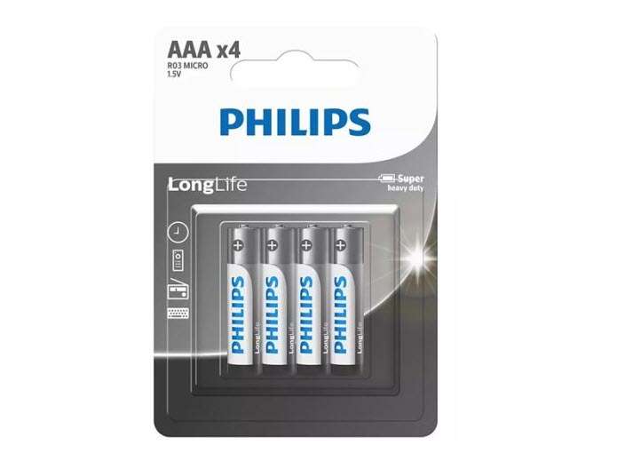 PHILIPS AAA Longlife Battery X 4 Pack
