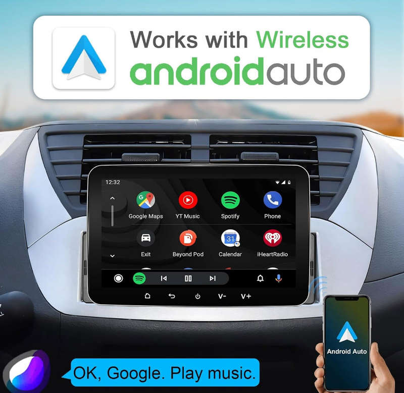 7 Inch single Din Android 13 OLED Touch Screen Radio, Supports Android Auto, Carplay