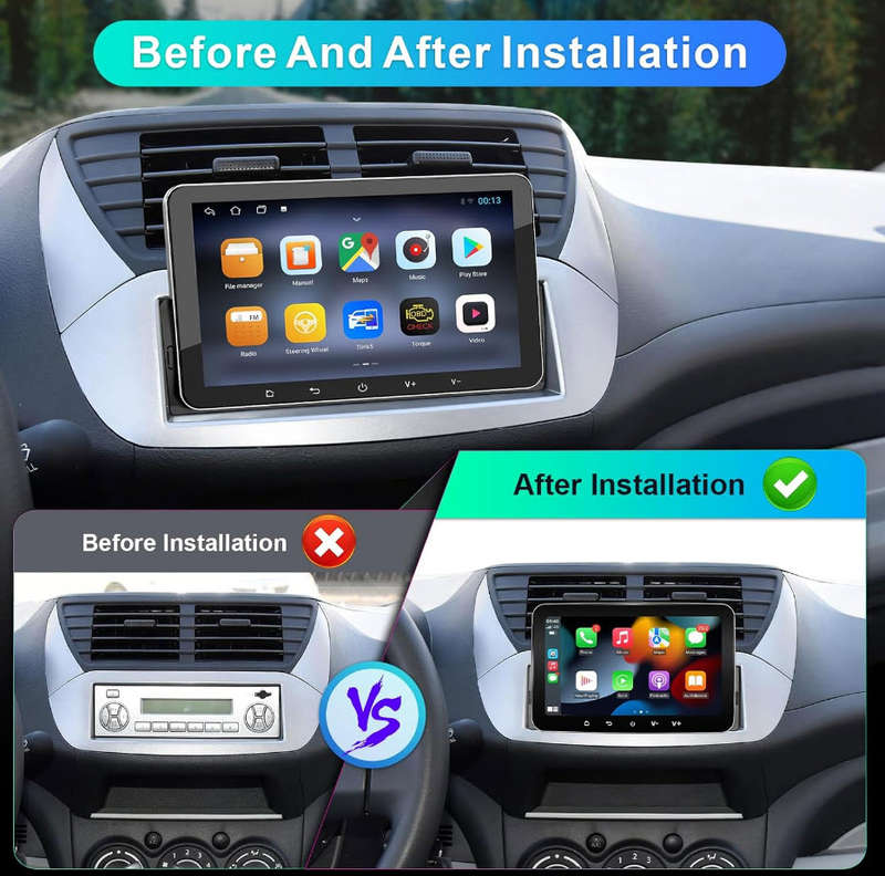 7 Inch single Din Android 13 OLED Touch Screen Radio, Supports Android Auto, Carplay