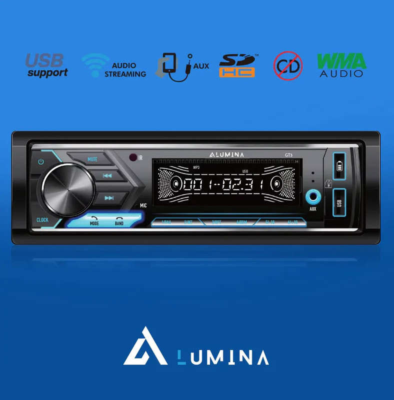 Lumina GT3 USB, Aux Input, Bluetooth Single Din Radio