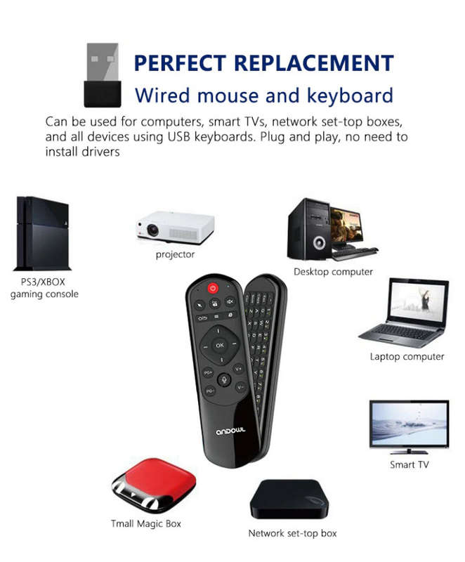 Q-K200 Smart universal wireless Remote with Keyboard TV, Tv Box