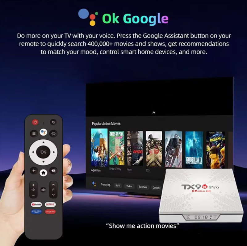 TX9 Latest Gen Android 13 8K  with 2GB Ram TV Box & ATV OS,  H613 Cpu Dual Band WiFi, BT5.2