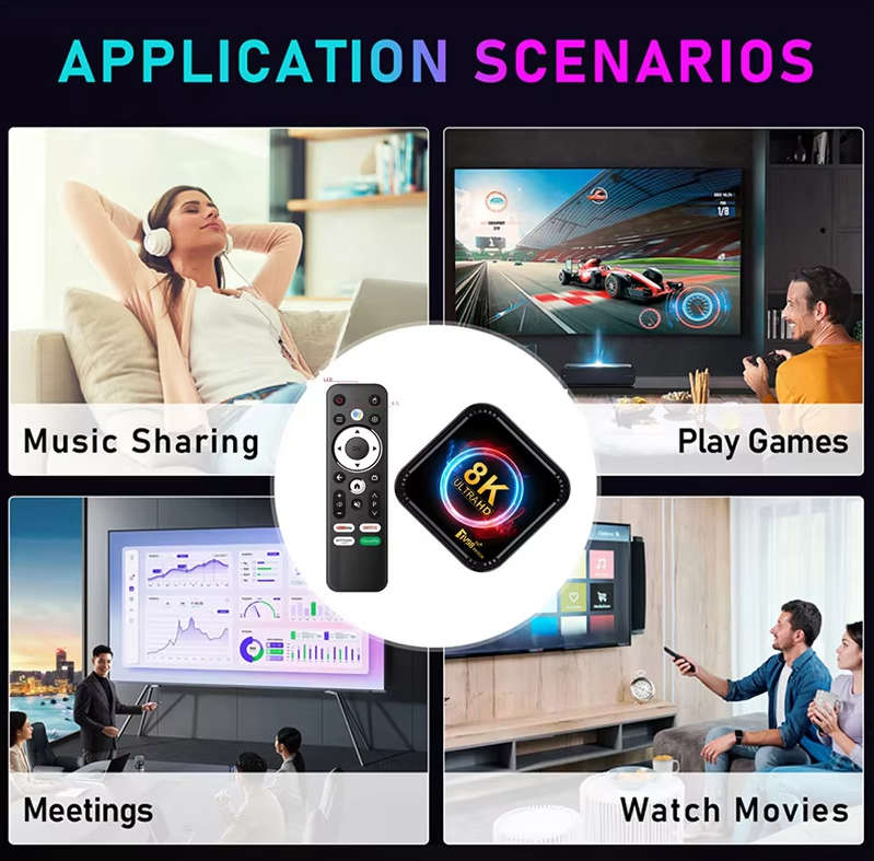 TV98 4+64G ATV 8K Smart TV Box Android 13 RK3528 Quad-core 2.4G&5G Dual Band Wifi+BT5.0 Media Player