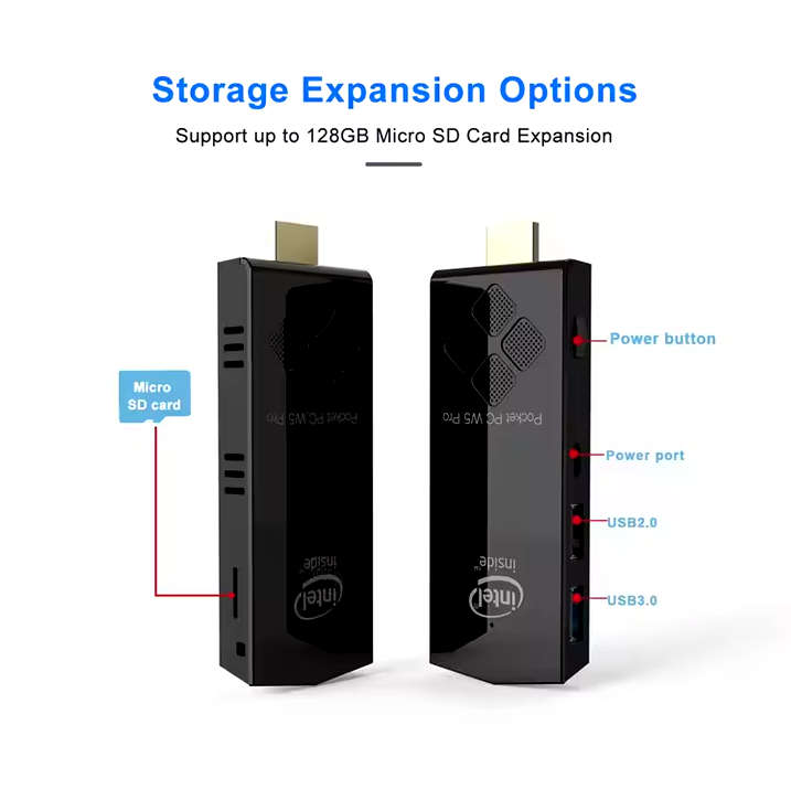 New Mini PC Stick Pocket PC Intel Atom Z8350 & Windows 10 Pro 2GB RAM 32GB ROM