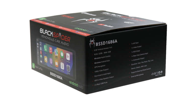 BlackSpider BSDD1686A 1Din Android 6.86'' with Wireless Apple CarPlay Android Auto Radio