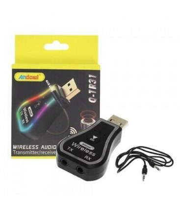 Mini Wireless USB Audio Receiver Bluetooth 5.0 Aux Stereo RGB LED Light Q-tr31