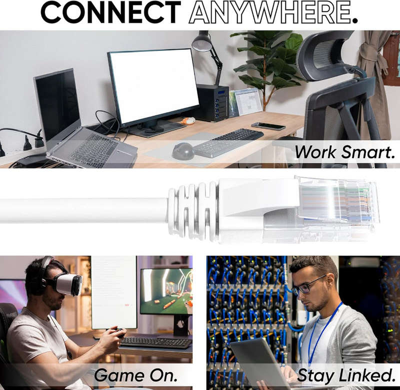 Cat 6 Ethernet Cable 10m, LAN Ethernet Network Cable with RJ45 Ends Connectors, Internet Cable