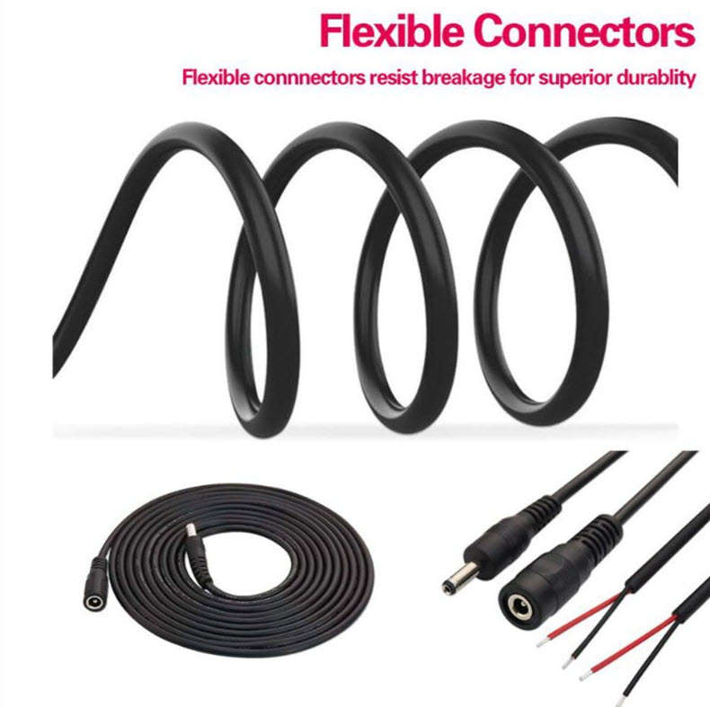 3m DC Black Power Extension Cable SE-C03, 5.5mm OD can be used for Tv Box or Cameras