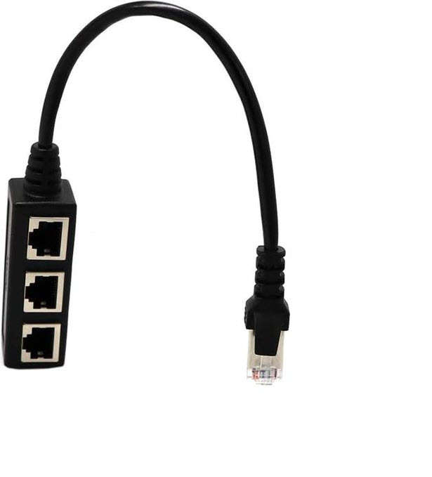 Ethernet Network Splitter 1 to 3 Ports Adapter LAN Female Cable Connector