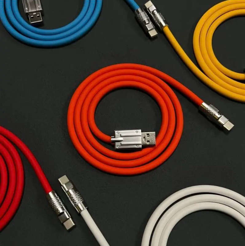 Heavy Duty: 120w 6a Super Fast Charge Type-C Liquid Silicone Cable - Orange