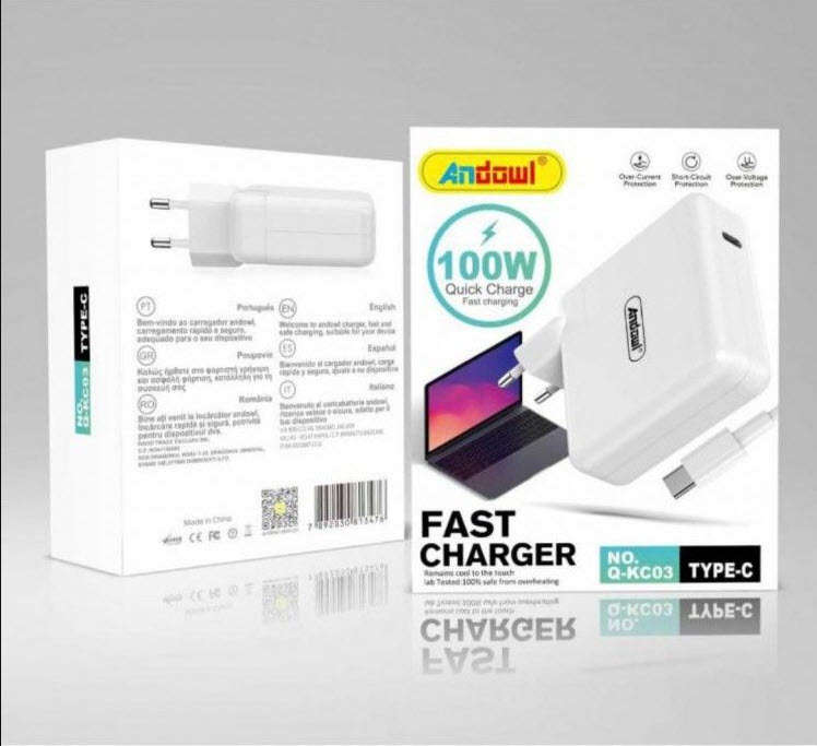 Andowl 100W Fast and High Speed Type C Mobile Phone Charger/ No overheating