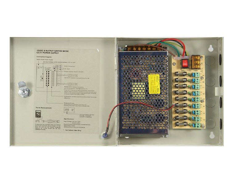 9CH Channel 12V 15A CCTV Power Supply