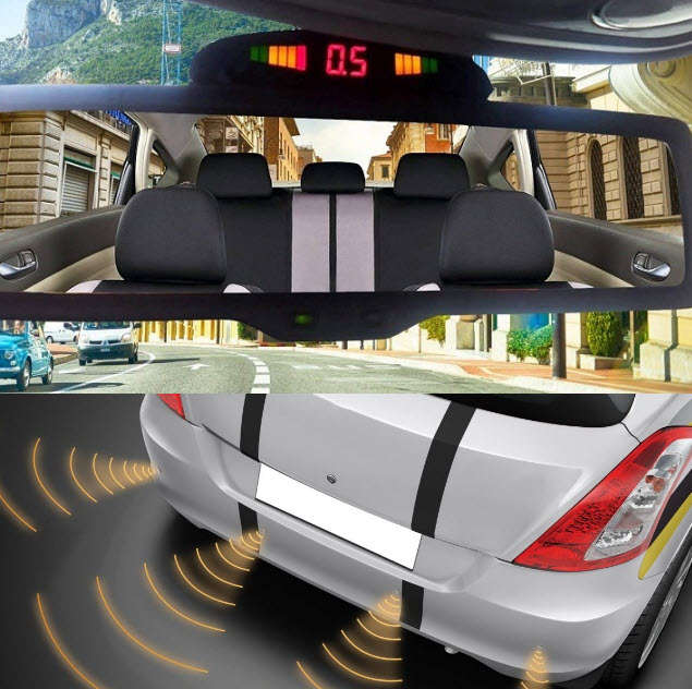 Car Parking Sensor Reverse Backup System With 4 Sensors