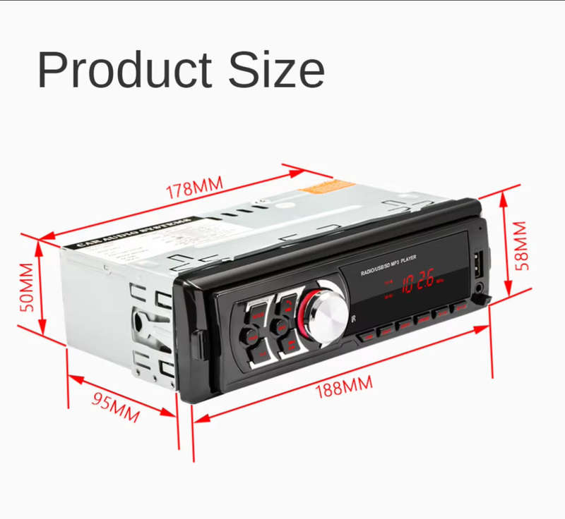Digimark Single Din Car Radio MP3 Player Auto Bluetooth Wireless FM Radio Music Player