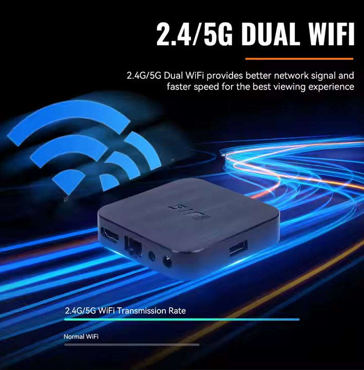 Latest Gen Android 10 OS 4K U16 Mini Tv Box  2GB Ram with 8GB Rom Quad Core Cpu 5G WiFi, BT5.2
