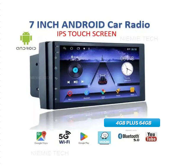 SOAK 7 Inch Double Din Android 13 Inch Touch Screen 4gb plus 64gb
