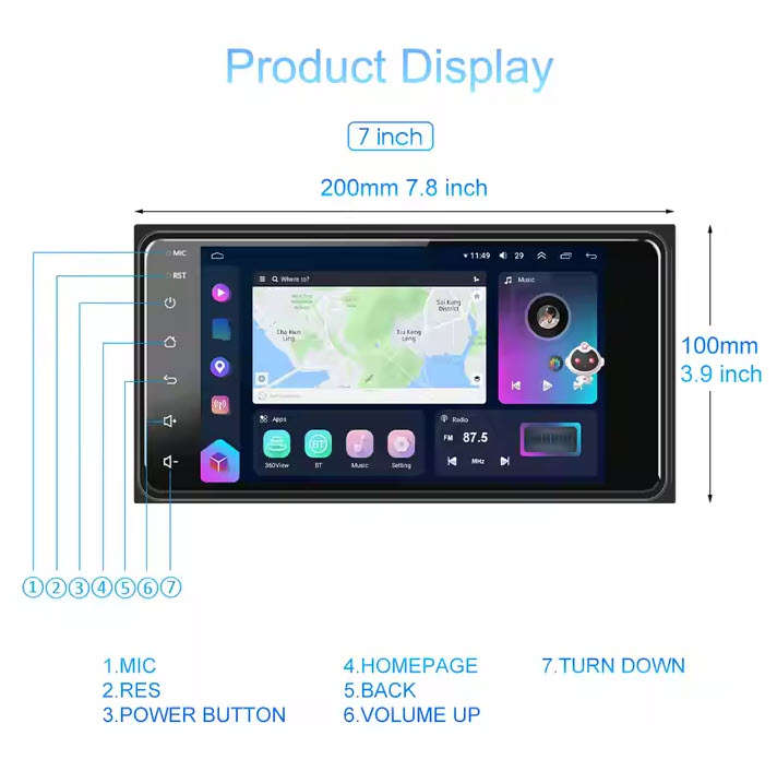 EJC Toyota Android 15 Plug & Play R 4GB Ram,  Touch Screen GPS  Google Maps Waze & Wifi