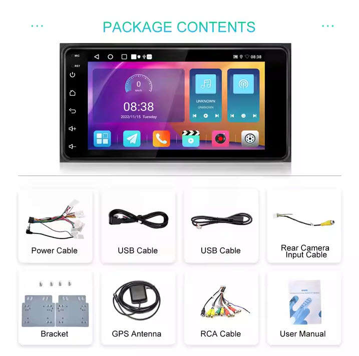 EJC Toyota Android 15 Plug & Play R 4GB Ram,  Touch Screen GPS  Google Maps Waze & Wifi