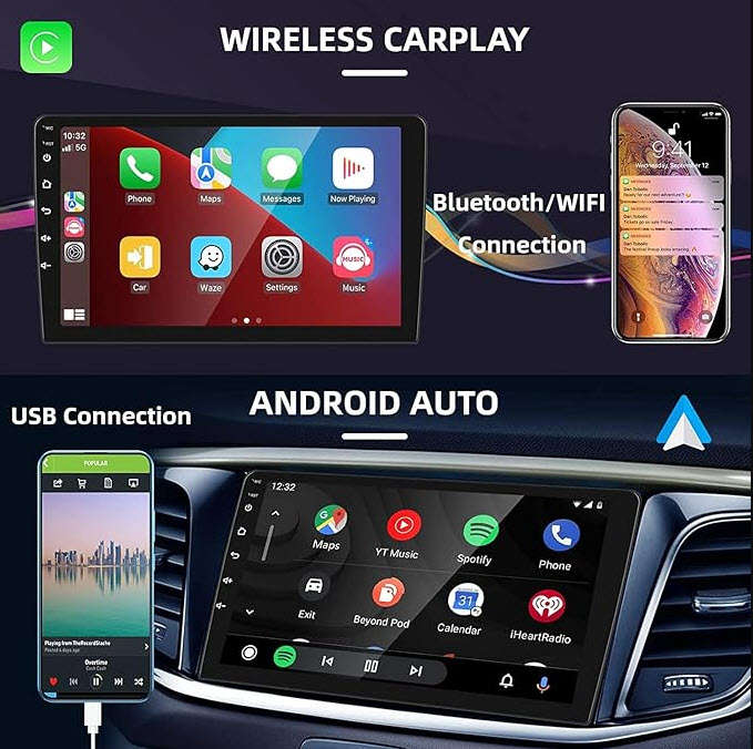 Pervoi 9 inch CTC9801 HD1080 Touch Screen Car Radio Android 64GB+4GB Stereo FM RADIO Bluetooth WIFI