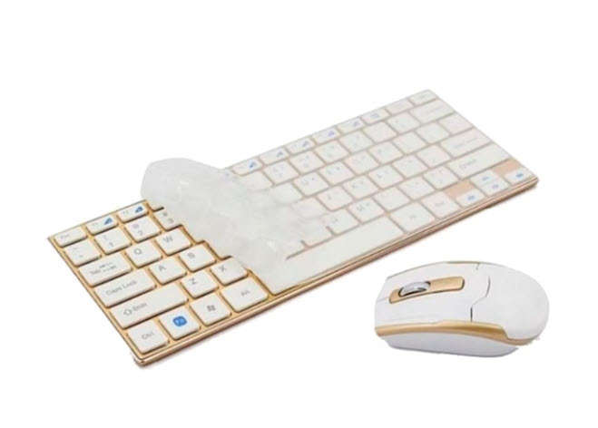 Alloy Material Wireless Keyboard and Mouse Set, Compact and Elegant Design, Gold Color