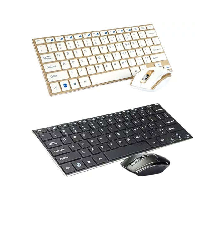 Alloy Material Wireless Keyboard and Mouse Set, Compact and Elegant Design, Gold Black