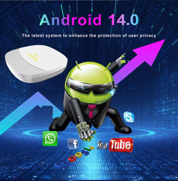 Latest Gen Android 14 8K TV98 MAX with 2GB Ram TV Box & ATV OS,  H313 Cpu Dual Band WiFi, BT5.2