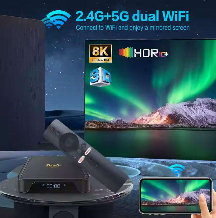 Android 14 8K TV98 with 2GB Ram TV Box & ATV OS, H313 Cpu Dual Band WiFi, BT5.2