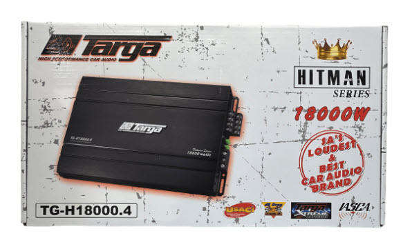 The Targa TG-H18000.4   |   18000 Watts 4 Channel Class AB Power Amplifier