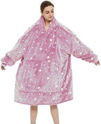 Ladies TV Blanket Hoodie - Glow in the Dark - Pink