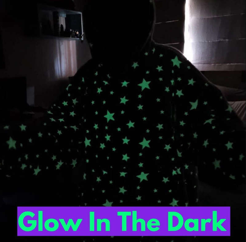 Glow In The Dark Hoodie Tv blanket for Adults Purple