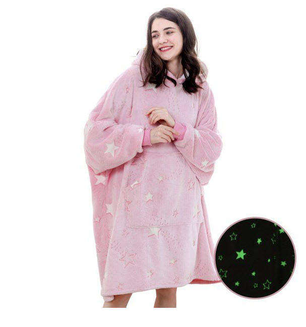 Glow In The Dark Hoodie Tv blanket for Adults Purple