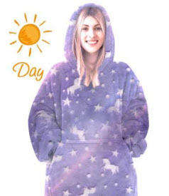 Glow In The Dark Hoodie Tv blanket for Adults Purple